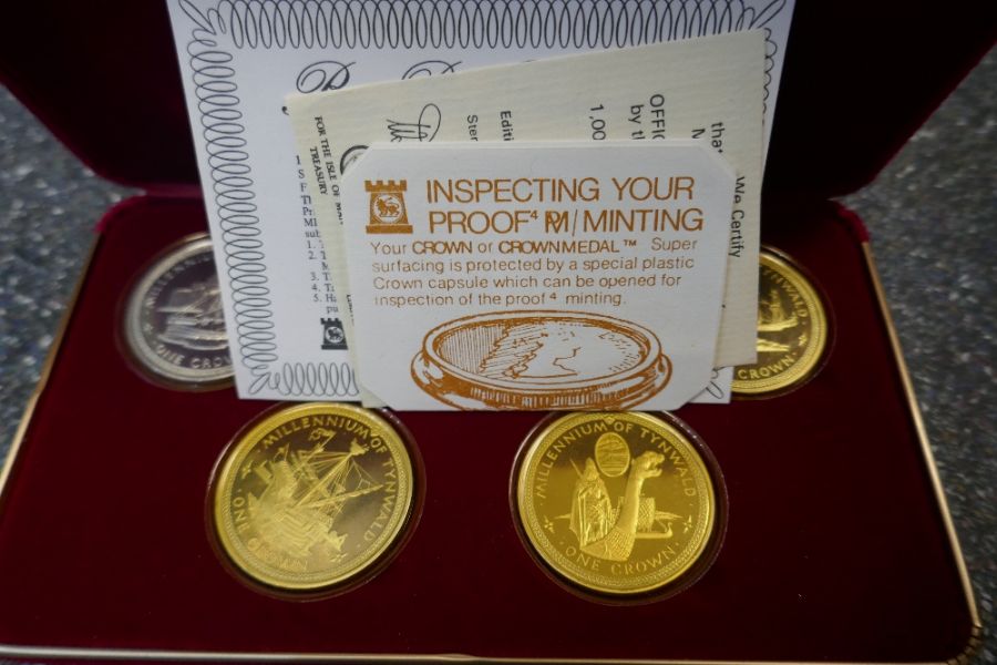 Silver proof coins and Mint coin sets including two Crowns of Isle of Man, Isle of Man Decimal coins - Image 2 of 5