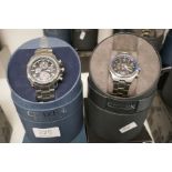 A pair of Citizen Eco-Drive watches case no.s B612-SO84733 and B612-SO82838 with stainless steel str