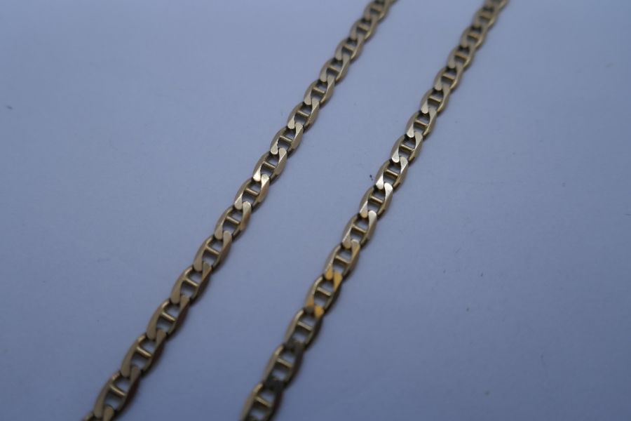 9ct yellow curb link design necklace, marked 375, 53cm, approx 9.7g - Image 2 of 3