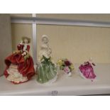 Three Royal Doulton figures and sundry