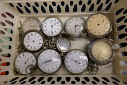 Tray of various pocket watches to include examples by Zenith, Ingersoll, Record Dreadnought Watch Co