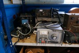 A vintage Marconi Counter/Frequency meter, a Scopex Oscilloscope and other equipment