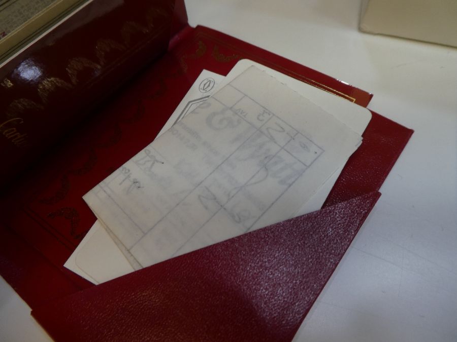 CARTIER; A modern Cartier travelling clock in original fitted case with associated paperwork - Image 2 of 2