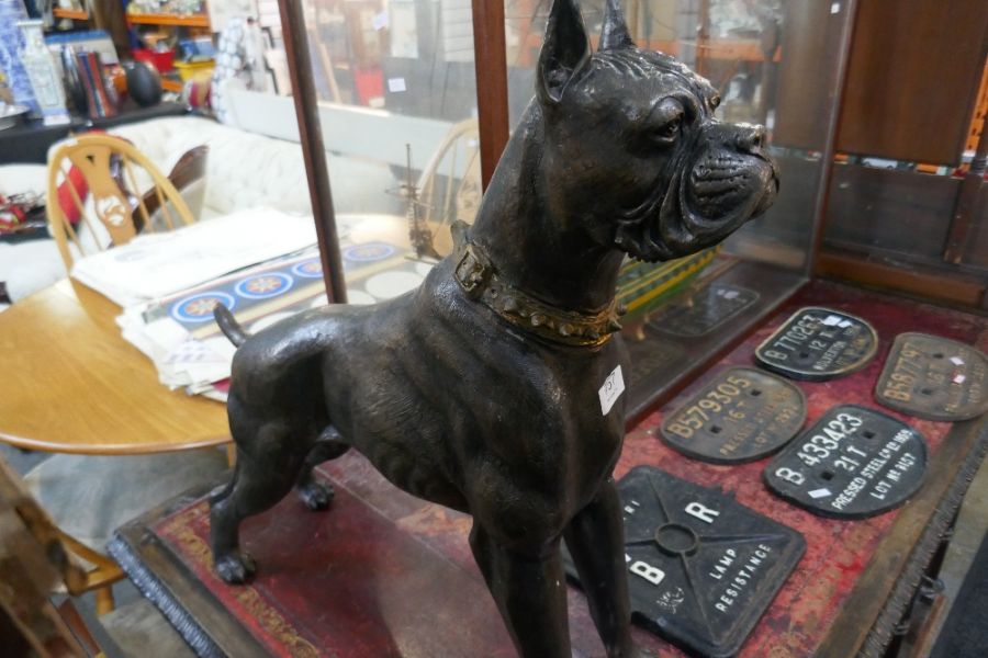A modern bronze figure of dog, with studded collar, height 63.5 cms - Image 2 of 2
