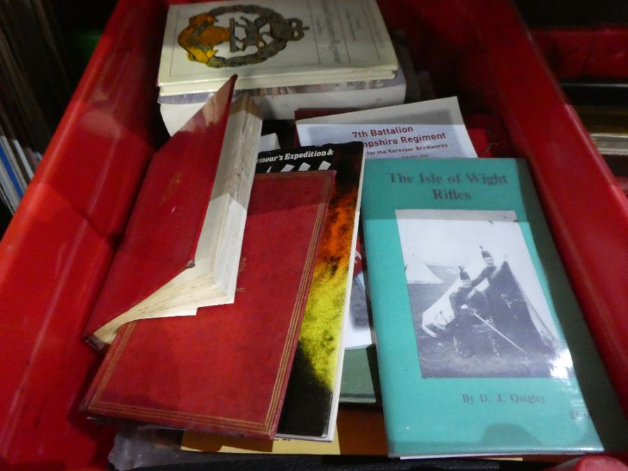 A good lot of military books and ephemera, mainly relating to the Hampshire Regiment (3 boxes) - Image 2 of 27