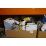 Four boxes of mixed plush toys mostly Teddies, some being Me To You bears