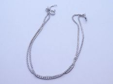 14ct white gold box chain, 40cm, marked 585, approx 4.1g