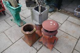 5 Chimney pots with covers, ideal for restoration of a period property or garden display