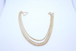 Two 9ct yellow gold ropetwist design neckchains, both 50cm, both marked 375, approx 4.2g