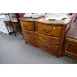 A Walnut French 18th Century style chest having two short and two long drawers, 127cm