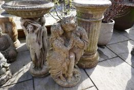 Stone effect weathered statue of 'The Lovers'