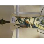 A large Moorcroft lamp decorated bull rushes and water lillies, 32.5cm