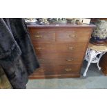 An early 20th century Mahogany chest having two short and three long drawers stamped C HINKLEY & Son