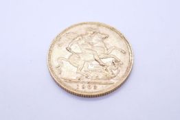 22ct yellow gold Full Sovereign dated 1908, Edward VII and George and The Dragon, Perth Mint, 22ct g