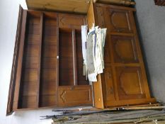 A 20th Century, oak dresser with rack back, having 3 drawers, 165cm