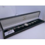 Brooks and Bentley Victorian style silver and malachite wristwatch in original box with certificate