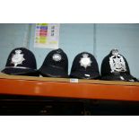 A quantity of Police helmets (4) from Cornwall, Bedford and the West Midlands including Hampshire