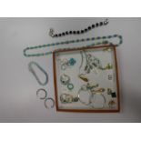 Tray of turquoise set silver jewellery to incl. bracelets, earrings, necklaces etc, and other gem se