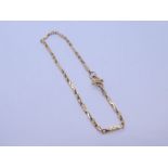 Chinese 22ct gold fancy link bracelet, 18cm, with Chinese character marks, approx 4g