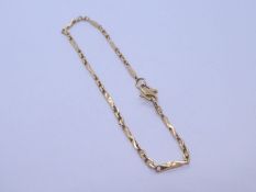Chinese 22ct gold fancy link bracelet, 18cm, with Chinese character marks, approx 4g