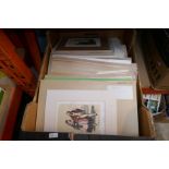 A tray of assorted prints, mainly late 19th Century