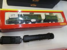 Hornby '00' gauge, a boxed 92 Squadron locomotive and tender and an unboxed 'Fighter Pilot' example