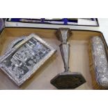 Two silver photoframes, a decorative William Comyns and Sons silver backed