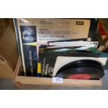 A box of vinyl LP records, mainly Classical