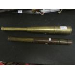 A Negretti and Zambra brass telescope, 1917, and one other example
