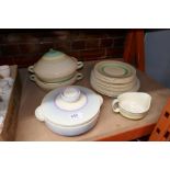 A small quantity of Susie Cooper dinnerware and Clarice Cliff vegetable dish