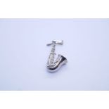 Silver Saxophone charm/pendant marked 925, 3cm length