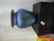 Okra; a myriad glass vase, No. 3 MLPV 1986, a paperweight and a scent bottle (3)
