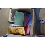Two boxes of books on various subjects and genres