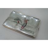 Of Golfing Interest; An American silver cigarette case by R Blackinton and Co, Massachusetts. Marked