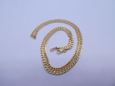 9ct yellow gold curblink necklace, 55cm, marked 375, approx 4.3g