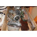 A selection of various vintage car speedometers