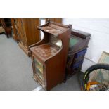 An early 20th Century music cabinet and a reproduction Davenport