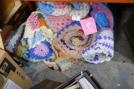 7 Assorted hand made crochet blankets