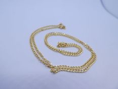 9ct yellow gold curblink necklace, 60cm, marked 375, 2.4g approx