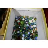 A small collection of assorted marbles