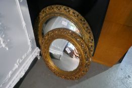 Two gilt plaster convex style mirrors