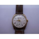 Vintage 9ct gold cased 'Rotary wristwatch , super-sports non-magnetic, champagne dial number & baton