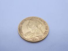 22ct gold Full Sovereign, dated 1899, Victoria veiled bust, George and the Dragon, Melbourne Mint