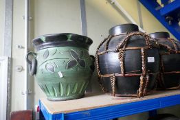 A pair of Jardinieres, a pair of pots and two other items