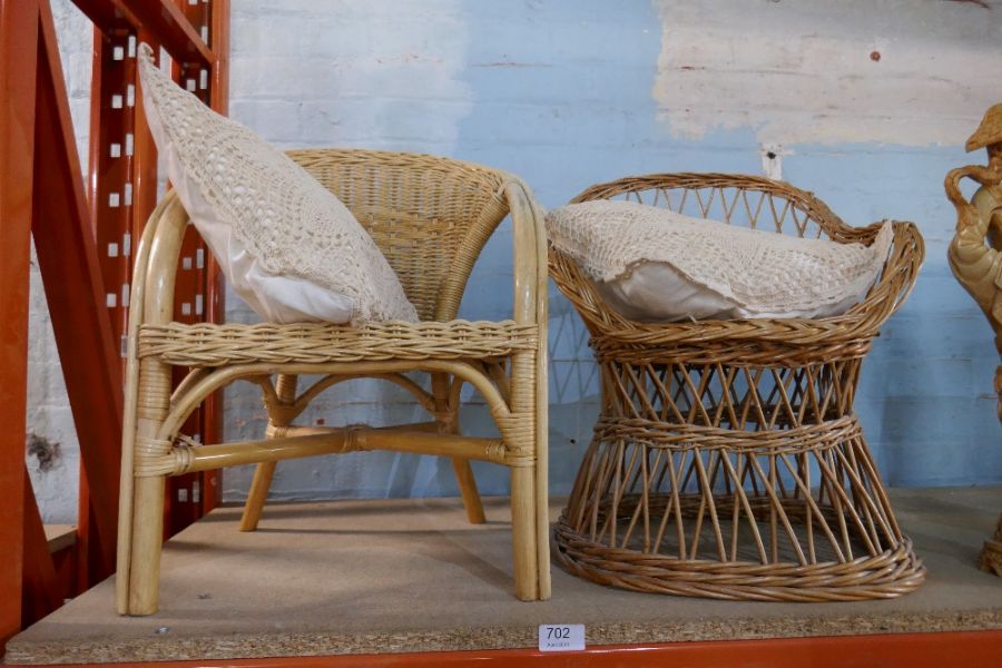 A wicker child's chair and one other cane example - Image 2 of 2