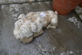 A reconstituted stone Bull dog