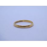 22ct yellow gold wedding band, maker H.A. Birmingham, size P