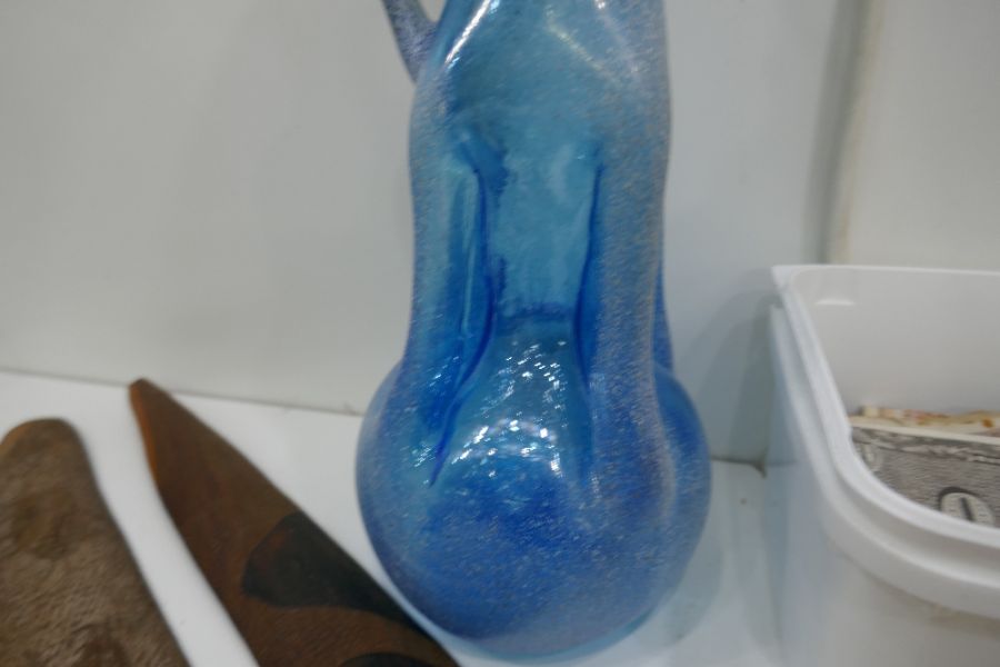 A Roman style Murano blue glass jug, 31cm - Image 2 of 4