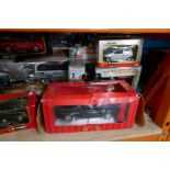 A quantity of 1:18 scale car models, mainly Burago, and other vehicles