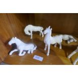 Seven small china horses